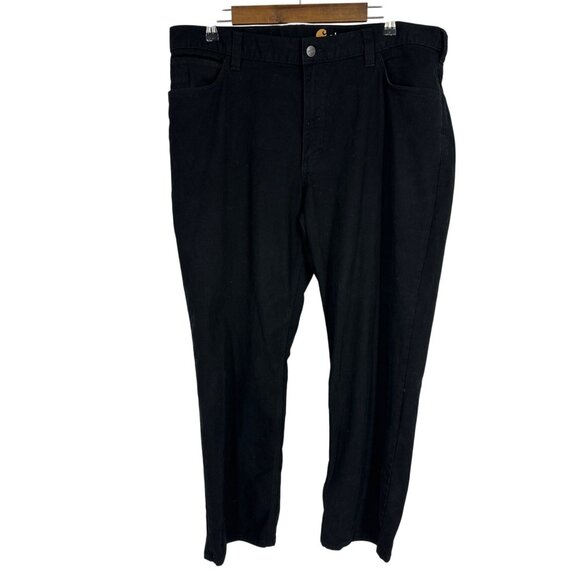 Carhartt Mens Relaxed Fit Black Pants 38x30 Cotton Blend Durable Workwear - Picture 1 of 10